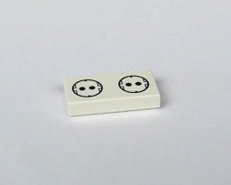 Zeige Details für 1 x 2 - Fliese White - Steckdose Bild von 1 x 2 - Fliese White - Steckdose