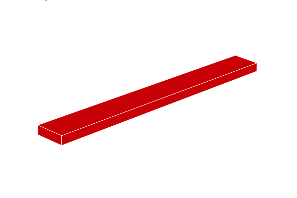 Bild von 1 x 8 - Fliese Rot