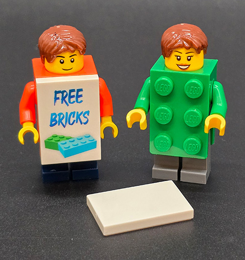 Minifigur mit Steinkostüm